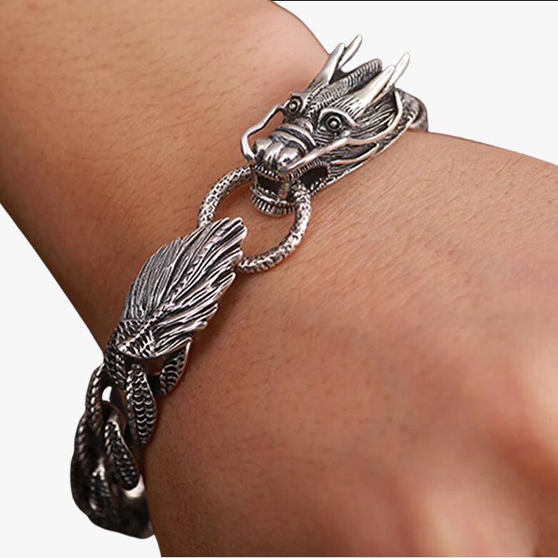 bracelet dragon argent