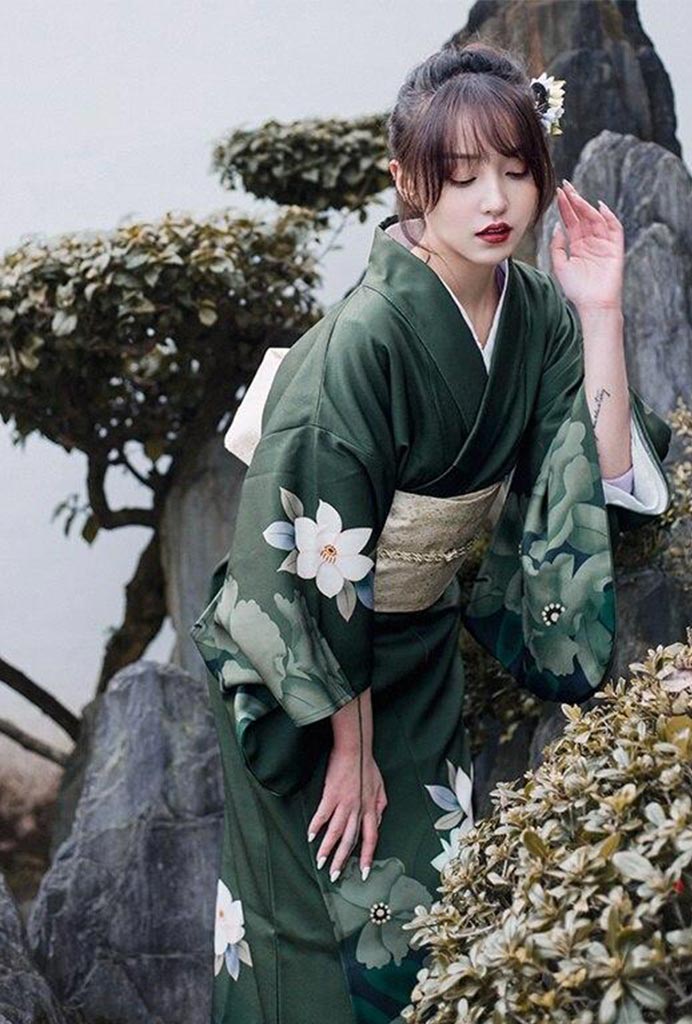 kimono femme long japonais geisha