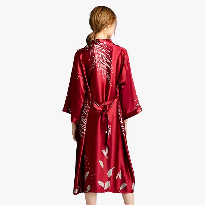 kimono femme nuit rouge