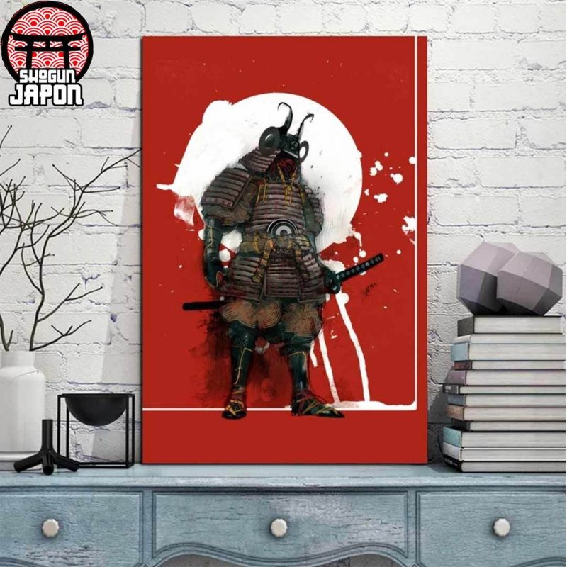 tableau clair de lune guerrier samourai