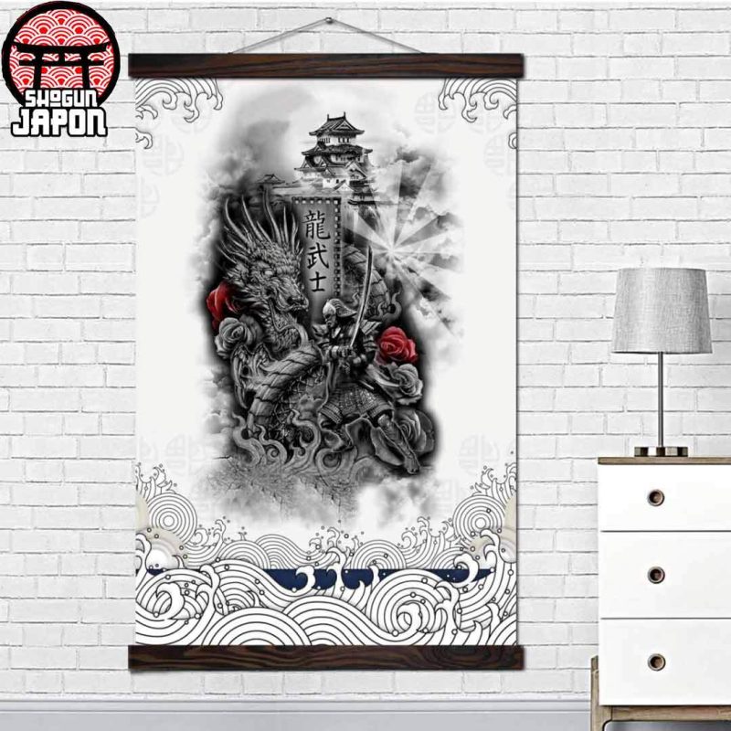 tableau dragon demon samourai