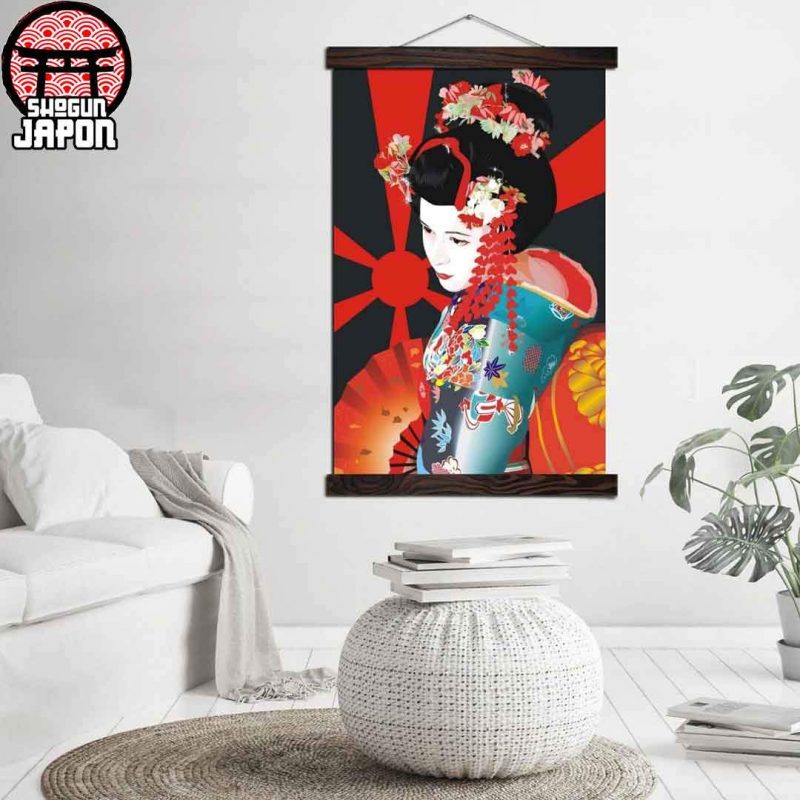 tableau geisha traditionnel avec un kimono