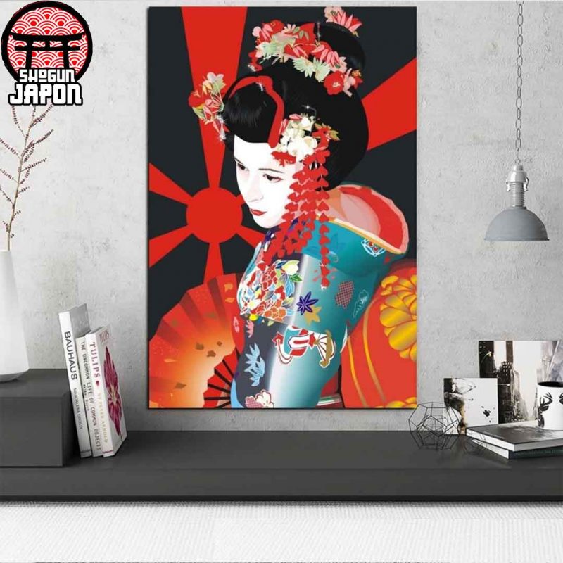 tableau geisha traditionnel japonaise